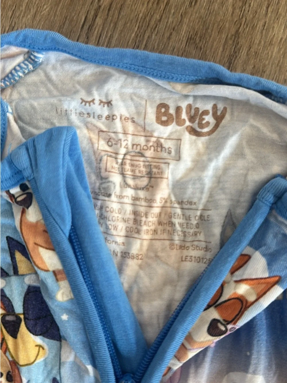 Blue Kids One-Piece Zipper Sleepwear with Cartoon Pup Print little Sleepies 6-12